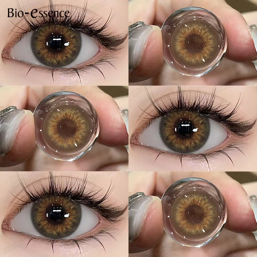 Bio-essence – lentilles de contact de couleur bleue pour les yeux, lentilles brunes naturelles, yeux