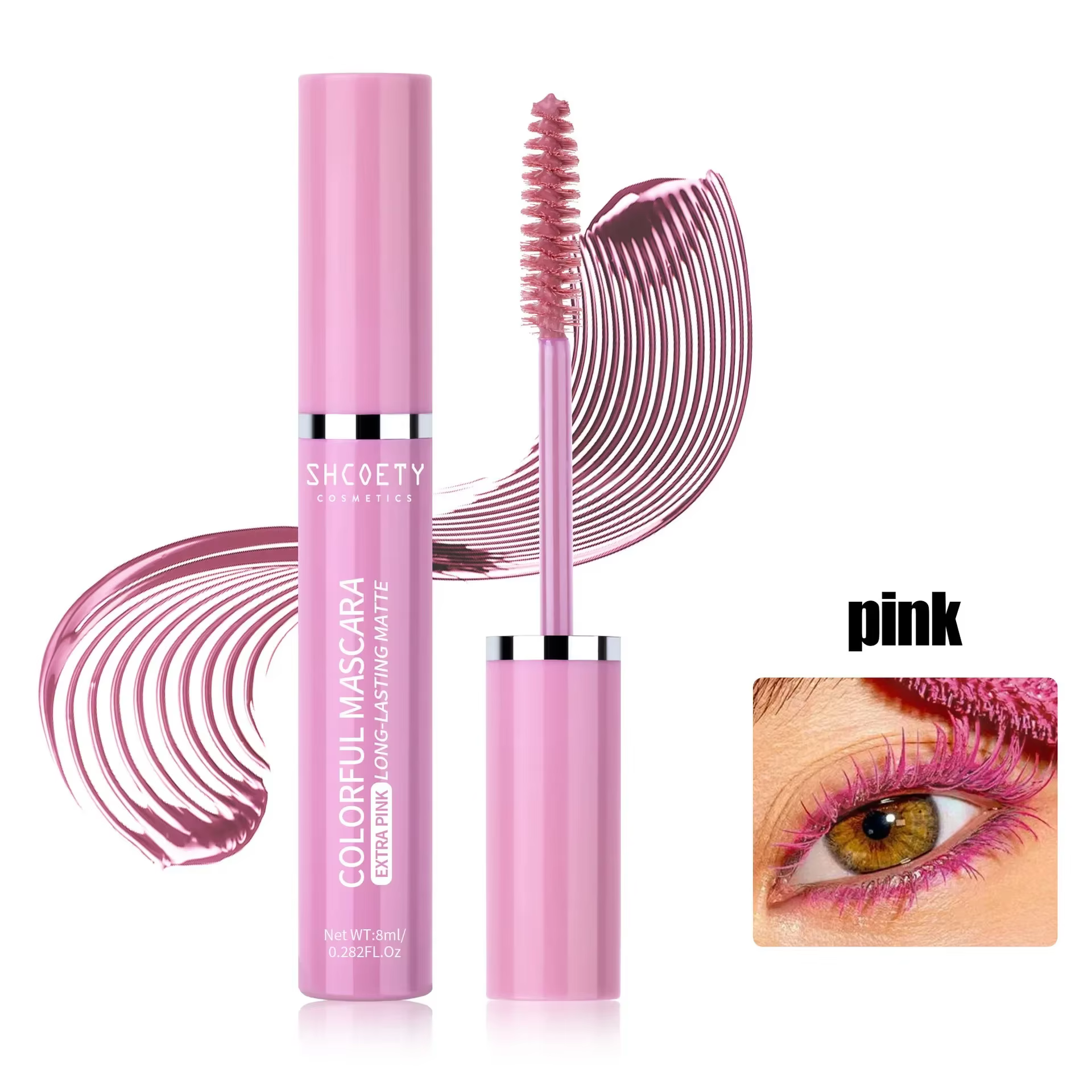 Mascara de couleur rouge vin, Extension de cils en Fiber épaisse, imperméable, sans taches, bleu, ve