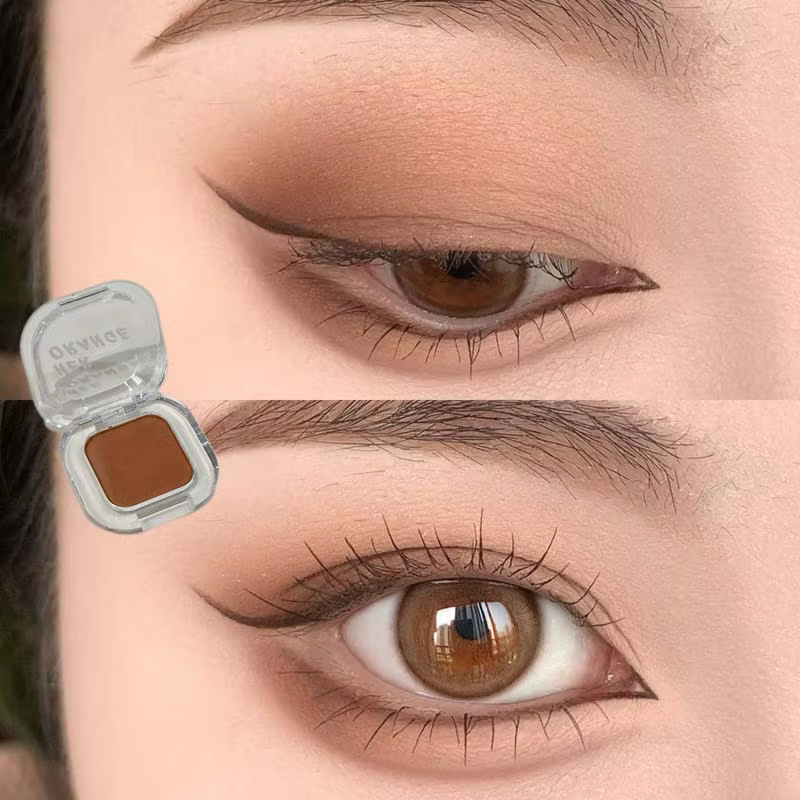 HERORANGE Palette de fards à paupières rouge brun mat, fard à paupières soyeux brun mat, rose fumé,