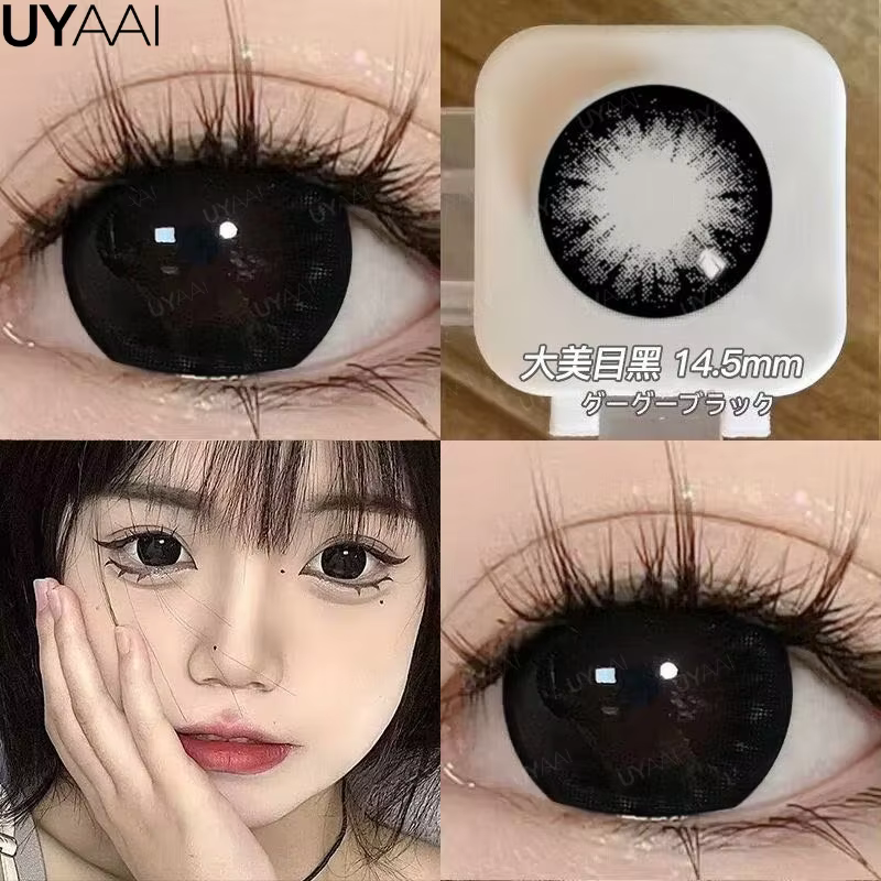UYAAI lentilles noires à gros yeux lentilles de Contact colorées pour les yeux 15mm/14.5mm couleur d