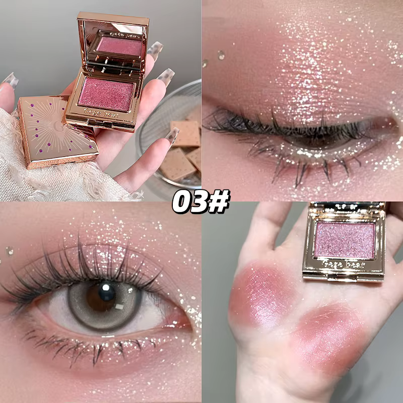 Palette de fards à paupières simples scintillants Gege Bear, fard à paupières ultra pigmenté, durabl