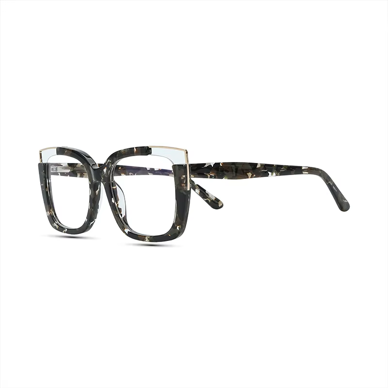 Lunettes œil de chat surdimensionnées rétro pour femmes de luxe, lunettes optiques en fibre d'acétat