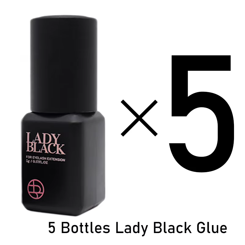 Colle à cils noirs pour femmes, 5 bouteilles, séchage coréen, plus rapide, Extensions de faux-cils, 