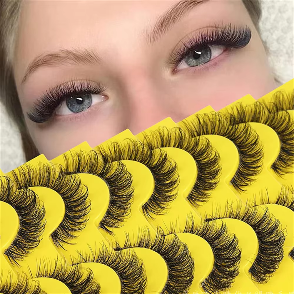 Faux cils en vison, cils moelleux, cils au volume dramatique, cils longs naturels, maquillage, 10 pa