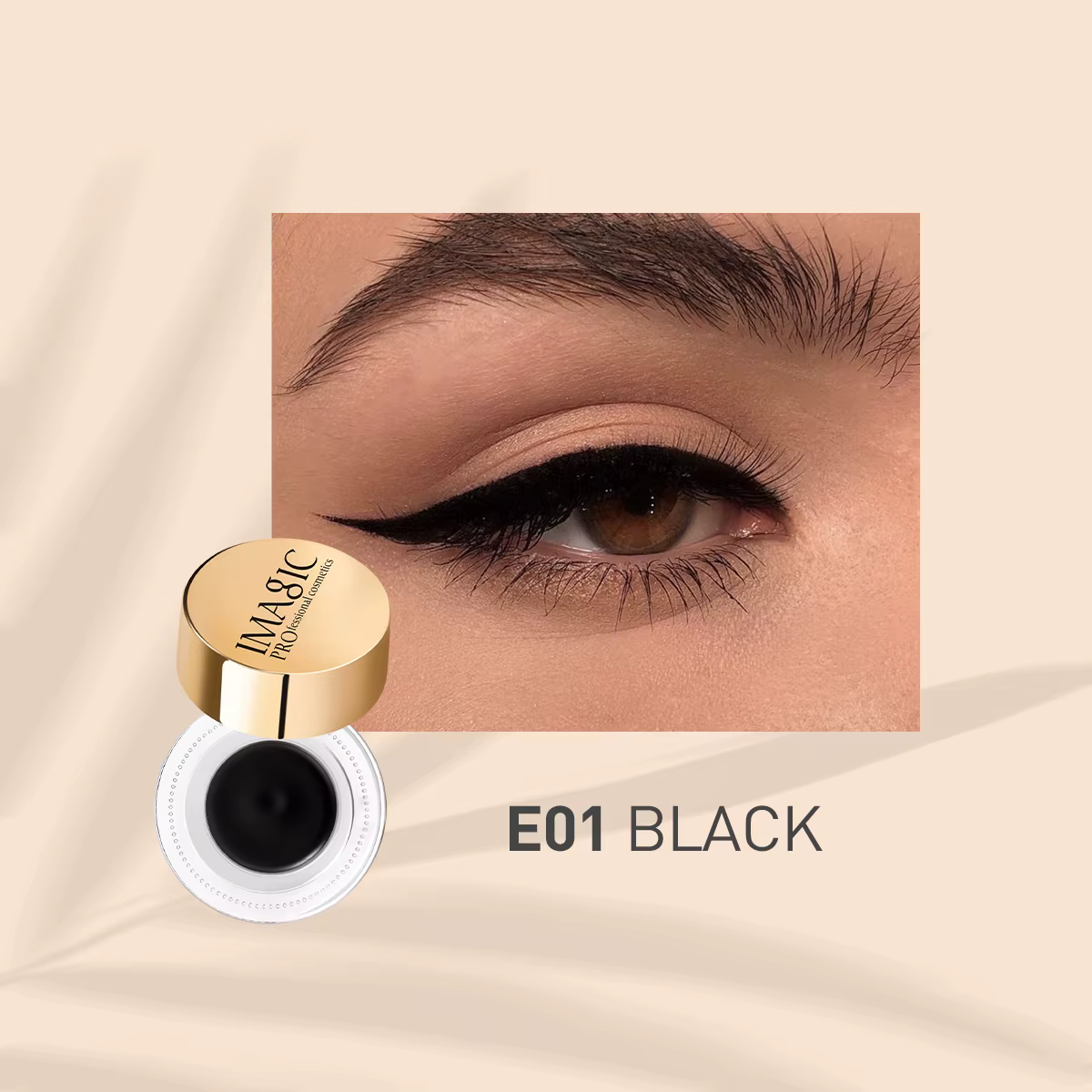 IMAGIC – crème Eyeliner noire professionnelle 3 couleurs, avec brosse, ne fleurit pas, imperméable,