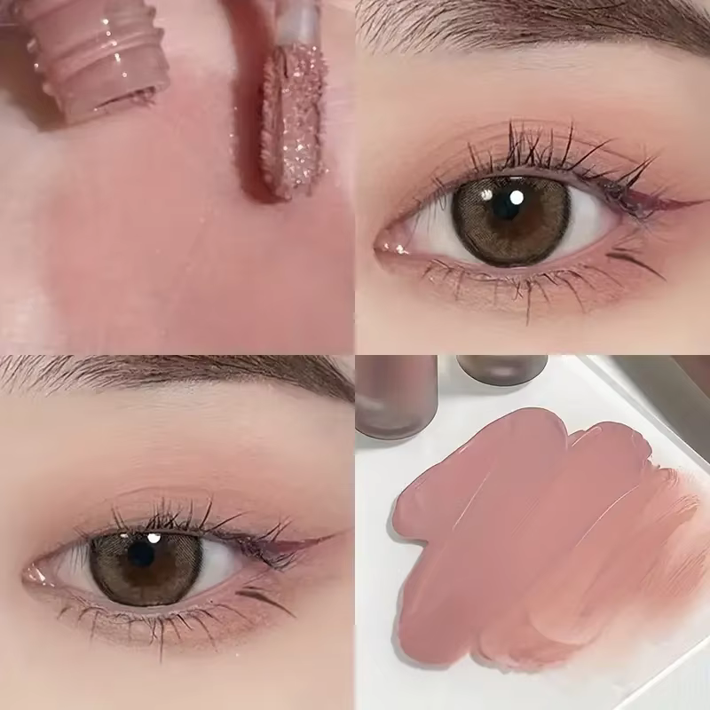 Fard à paupières liquide mat hydratant dans quatre tons de terre - texture soyeuse longue durée et a