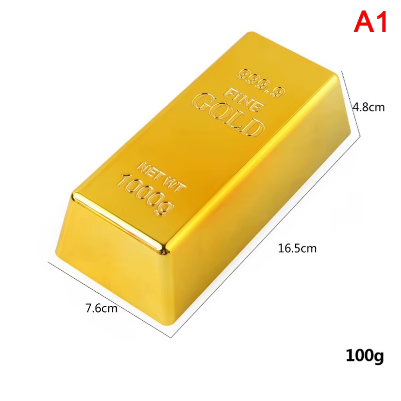 Simulation de barre de lingot d'or, faux presse-papiers en plastique, décoration d'intérieur