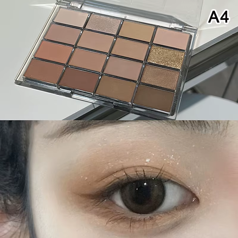 HERORANGE Palette de fards à paupières 16 couleurs, nacré mat multicolore, haute intensité de couleu