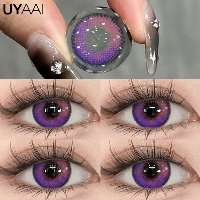 UYAAI 1 paire de lentilles violettes pour les yeux, Contacts de couleur, lentilles colorées Anime vi