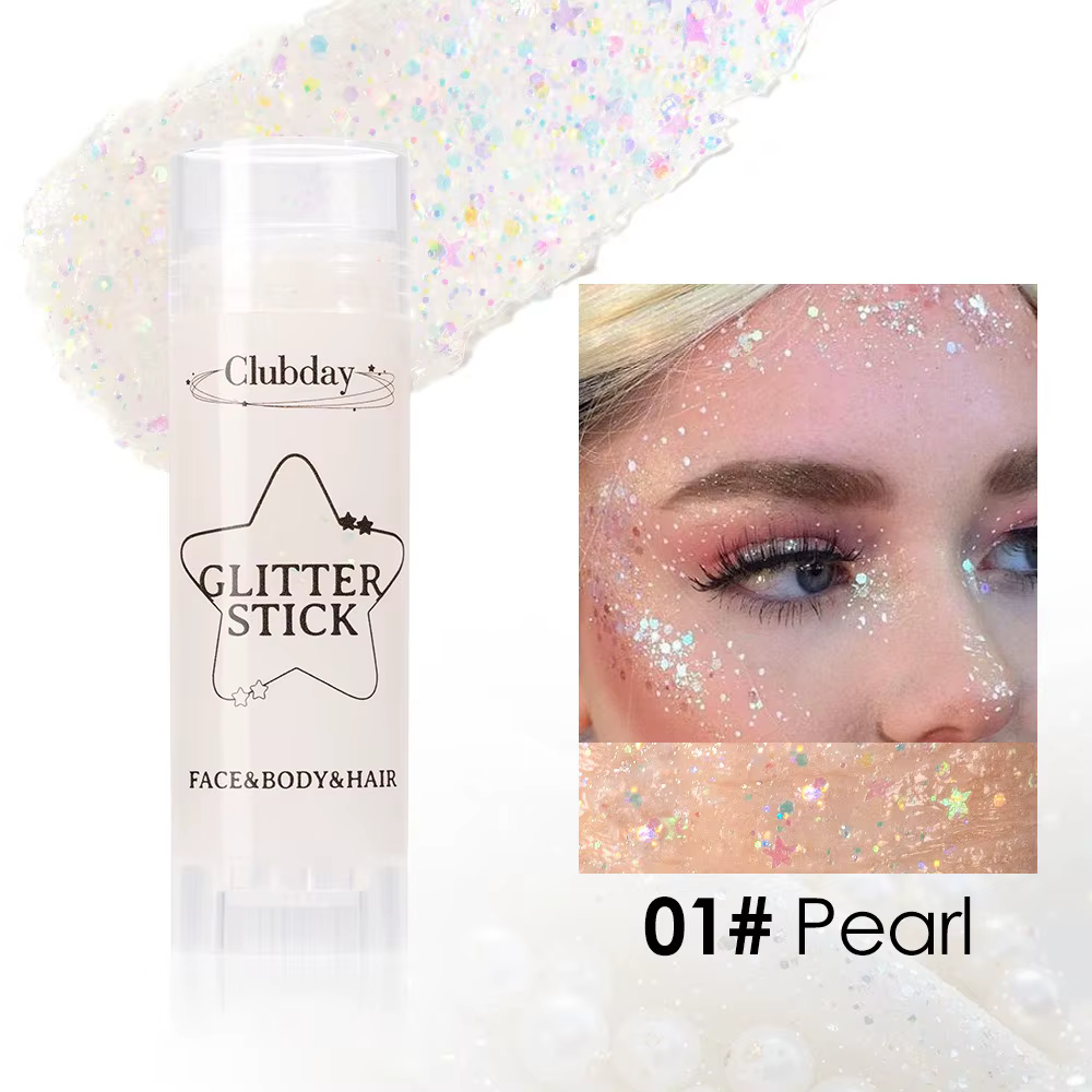 Bâton de Gel à paillettes scintillantes, brillant à haute brillance, blanc, perle, rose, fard à paup