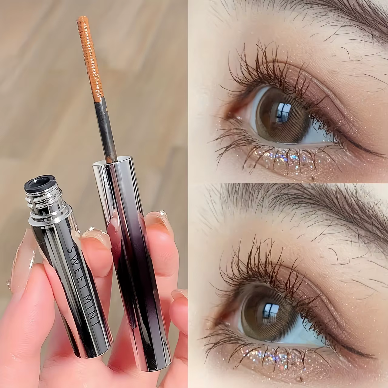 Mascara Tube Slim Sweet Mint - Noir, anti-taches, allongeant et bouclé, parfait pour les fêtes, le f