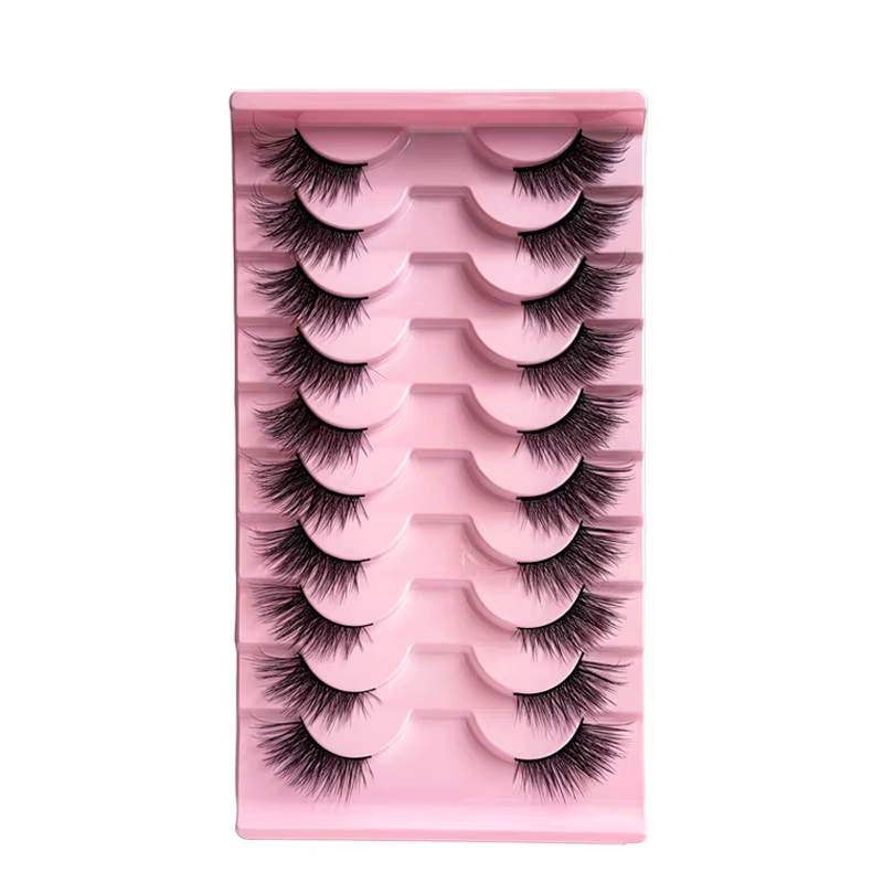 10 paires de cils épais effet œil de chat, élégants et confortables, faux cils naturels et réalistes