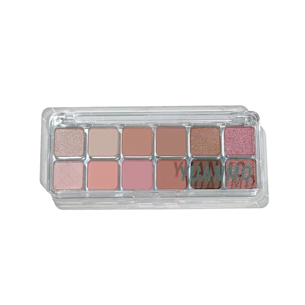 Palette de fards à paupières rose 12 couleurs – versions mates et brillantes, adaptée à la fois la n