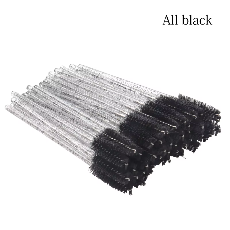 Pinceaux de maquillage jetables en cristal, 50 pièces, brosse à sourcils, poignée en diamant, applic