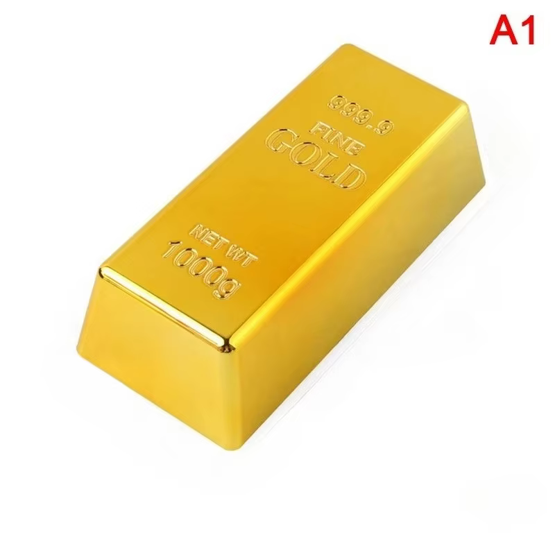 Faux lingot d'or en plastique, presse-papiers doré, décoration d'intérieur, simulation de lingot, ar