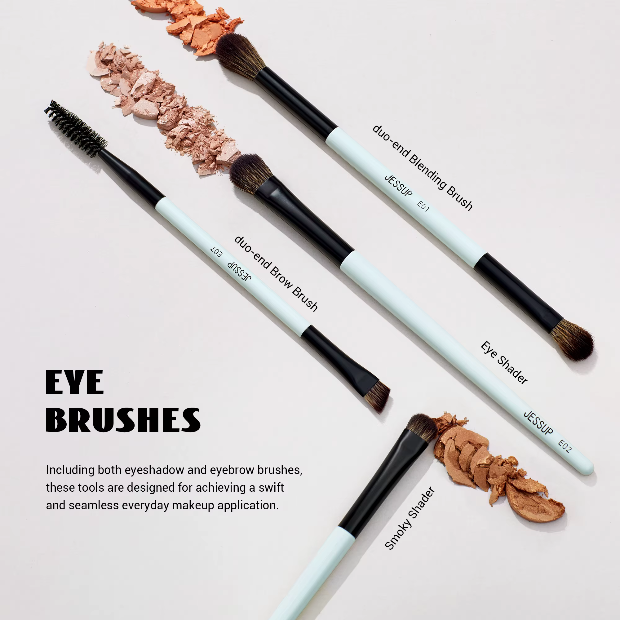 Jessup ensemble de pinceaux de maquillage pinceaux de maquillage Double face fond de teint Contour B