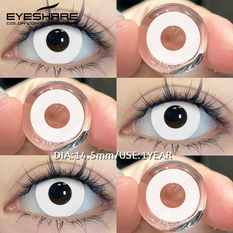 EYESHARE 1 paire de lentilles blanches Cosplay lentilles de Contact de couleur Halloween lentilles d