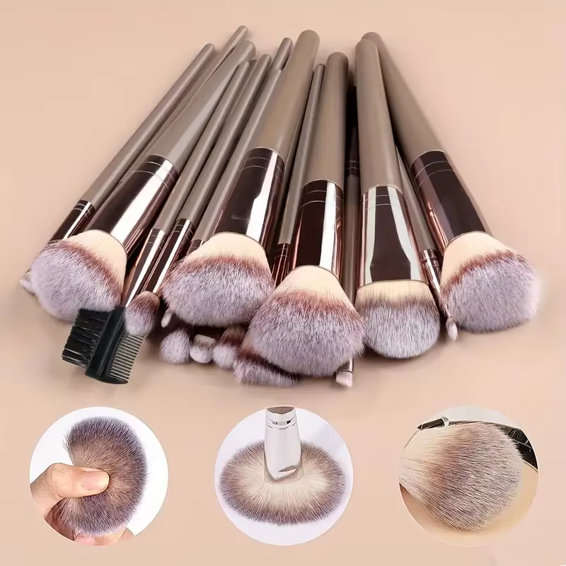 Ensemble professionnel de 3 à 20 pinceaux de maquillage doux et moelleux pour fond de teint, fard à