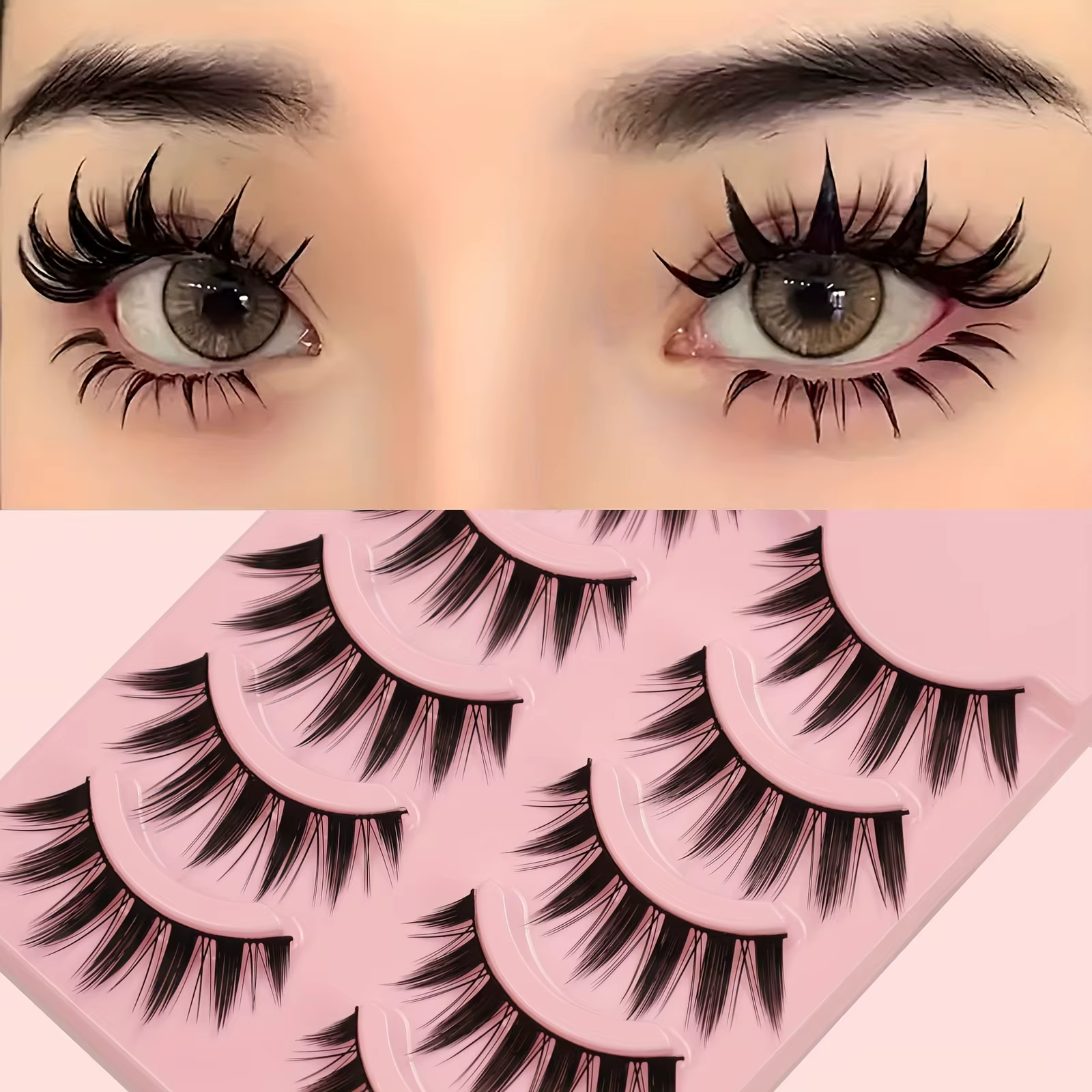 5 paires de faux cils de style manga dramatique – maquillage pour les yeux de poupée épaisse, adapté