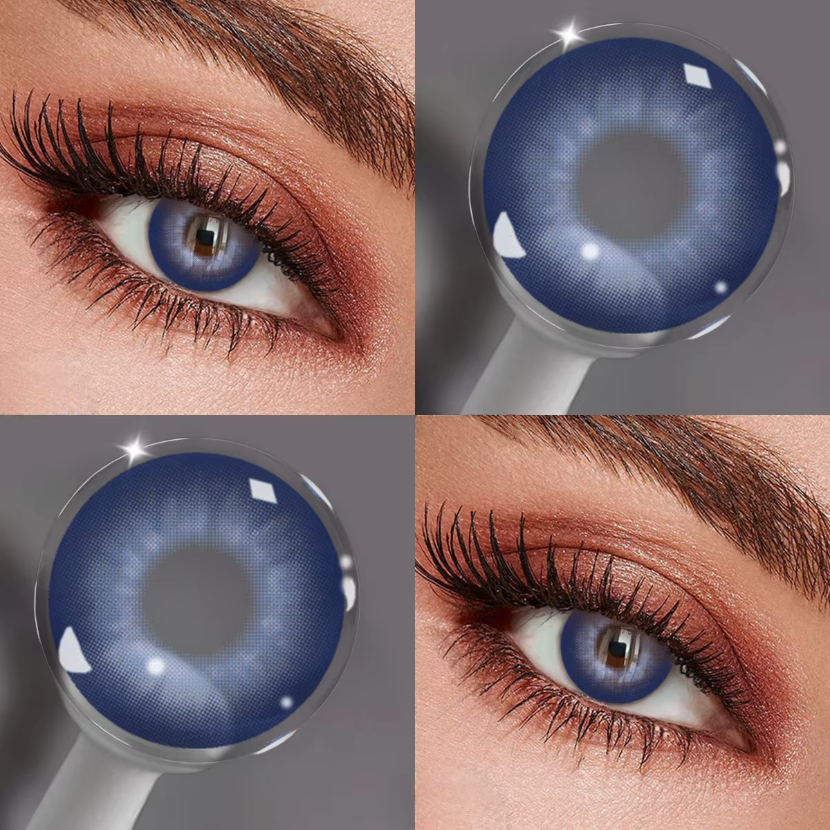 Verres de contact Visuashow 1 paire de contacts de couleur noire pour les yeux de petite élève lenti