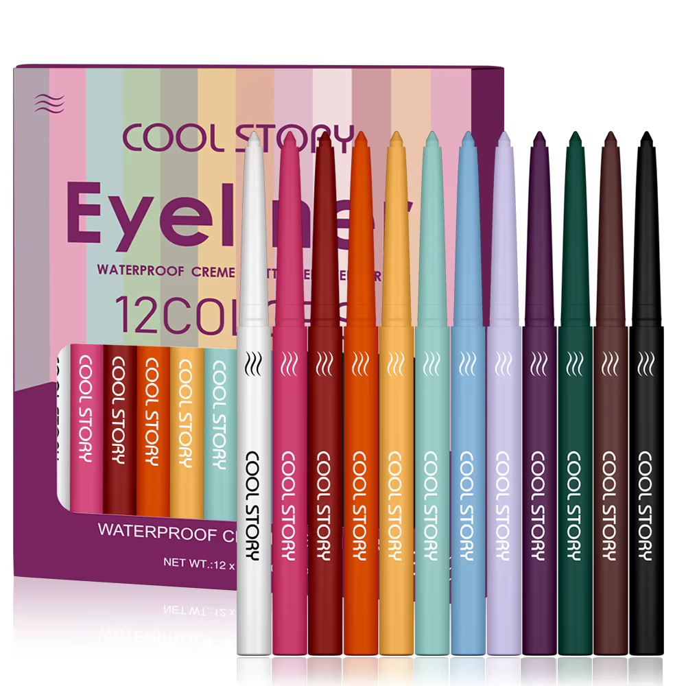 Ensemble d'eye-liners imperméables 12 couleurs, crayon crémeux mat, longue durée, résistant aux tach