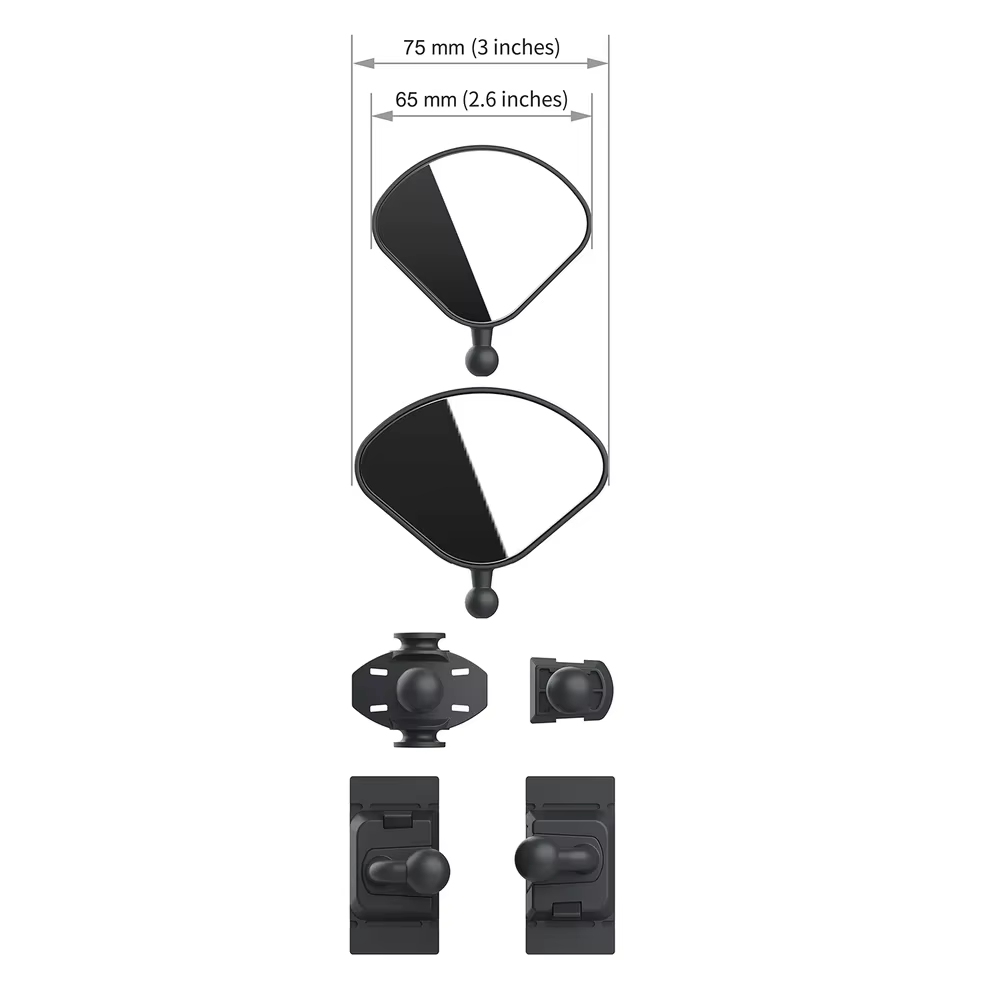 Kit de base de rétroviseurs de casque et kit de bras – Améliorez la visibilité pour les motocycliste