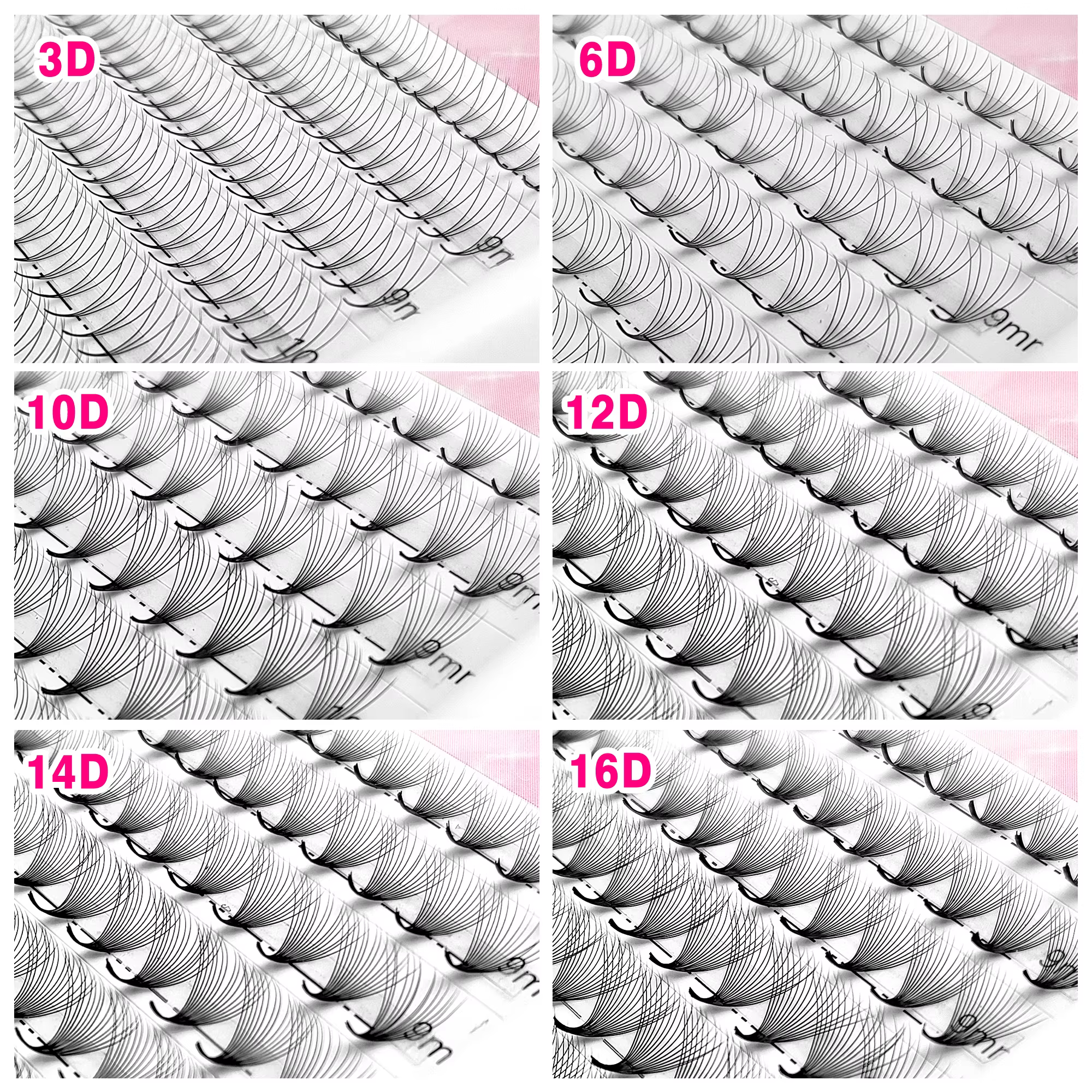 CoMango 300Fans préfabriqués volume fans vison vaporeux base pointue cils extension 3D / 6D / 10D /