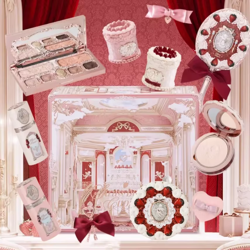 Collection Flower KnowStrawberry Cupid Box - Coffret de maquillage - Palette complète - Poudre press