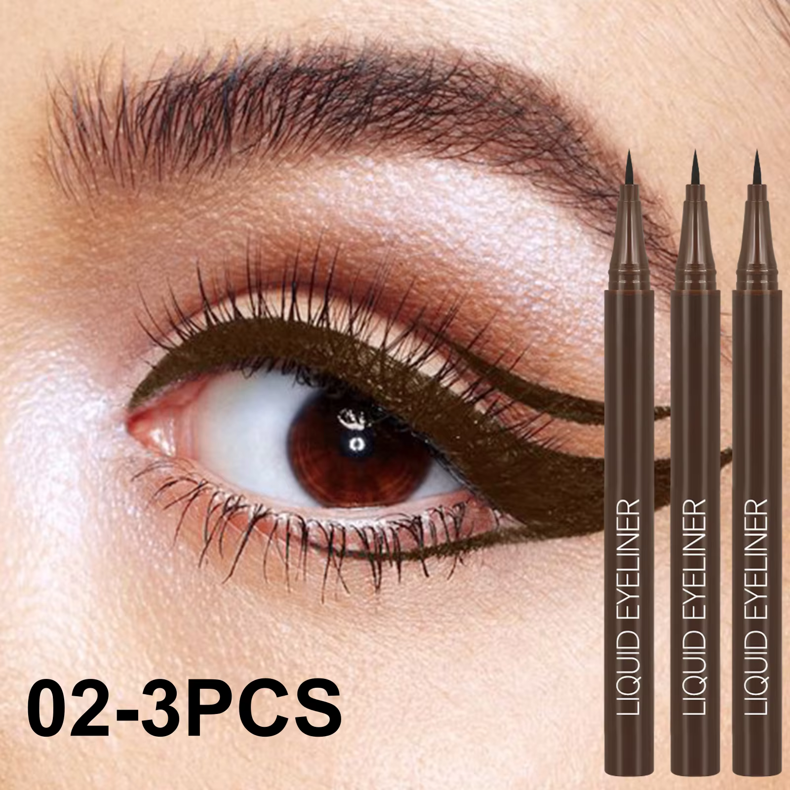 Eyeliner soyeux imperméable 3 pièces/ensemble, pointe Ultra-fine, effet yeux fumés, séchage rapide, 