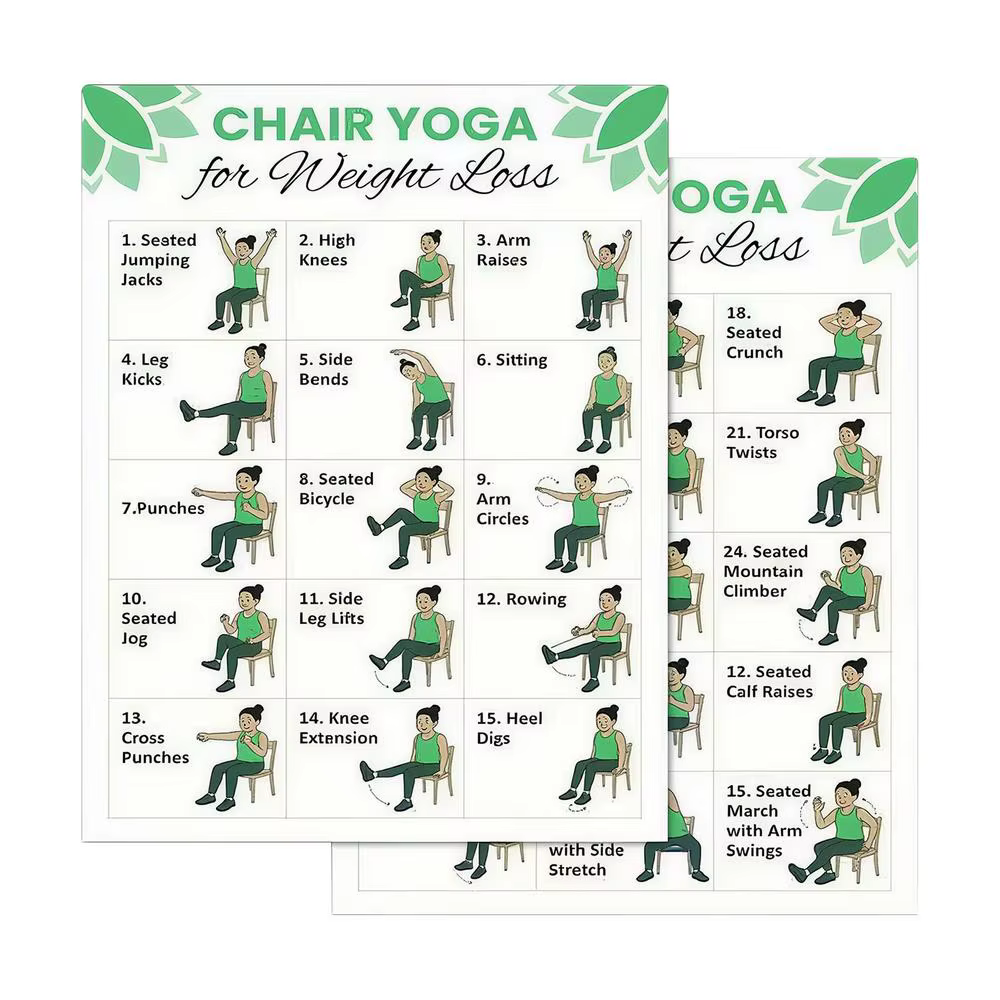 Exercices sur chaise pour seniors : Guides d'entraînement de 30 jours (2 pièces) – Guide de yoga sur