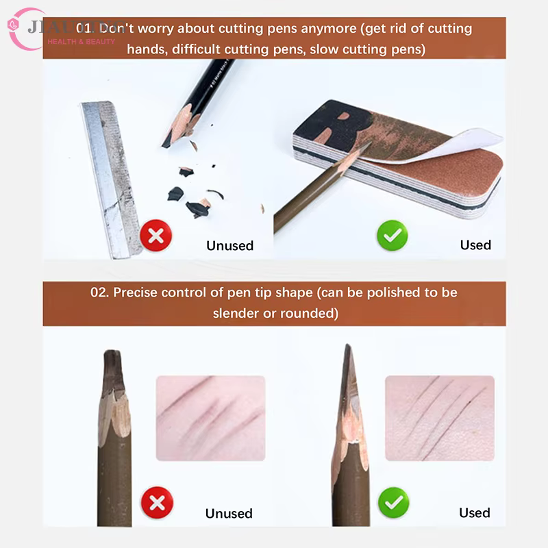 Taille-crayon professionnel pour sourcils, outil de ponçage en papier de verre, facile à utiliser, p
