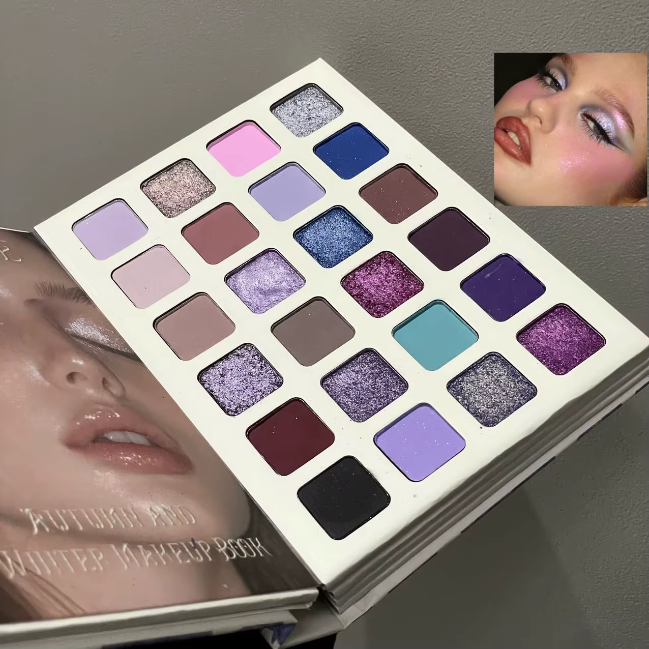 Palette de maquillage tout-en-un Herorange 78 couleurs, style livre, fards à paupières mats, scintil