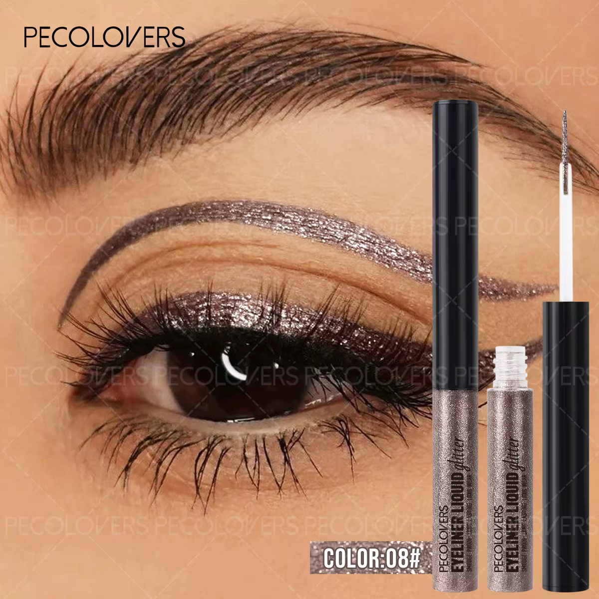 1PC Eyeliner bleu ciel avec des couleurs nacrées éblouissantes et des effets scintillants, offrant u
