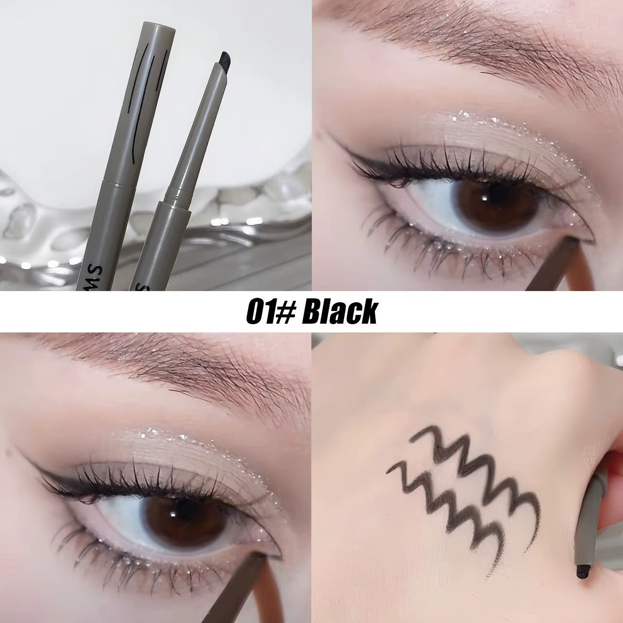 Crayon Eyeliner soyeux longue durée, stylo Eyeliner naturel mat vin rouge Eyeliner facile à colorer,
