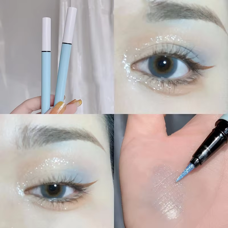 Stylo ver à soie couché à paillettes, maquillage pour les yeux, éclaircissant, durable, résistant à 