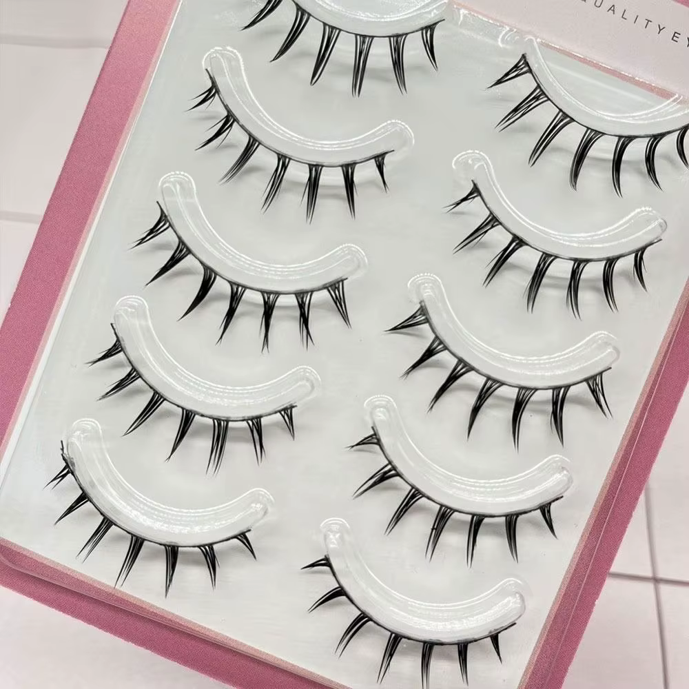 Faux cils en Faux vison, paquet de 5 paires, cils épais et dramatiques, Manga Anime, Cosplay japonai