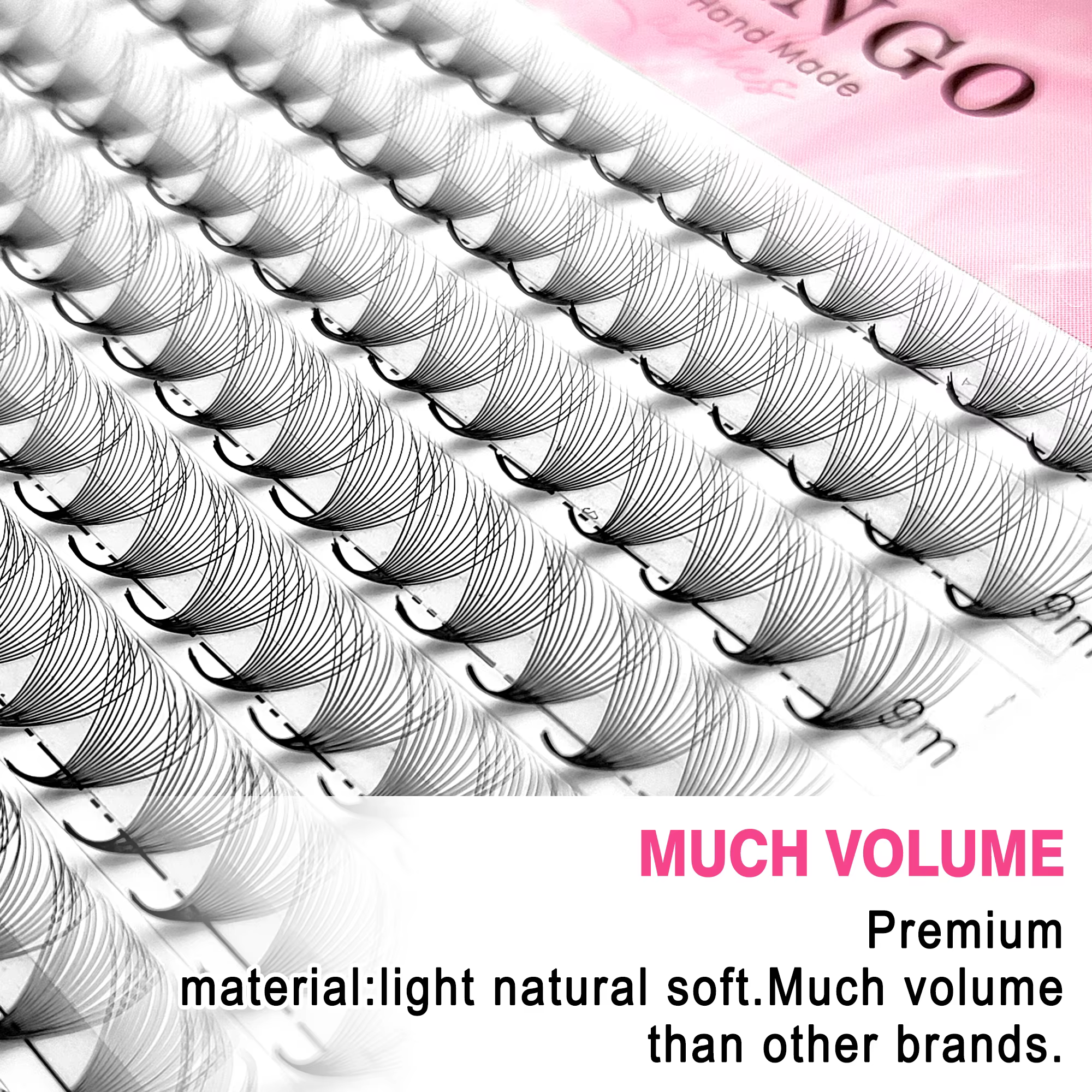 CoMango 300Fans préfabriqués volume fans vison vaporeux base pointue cils extension 3D / 6D / 10D /
