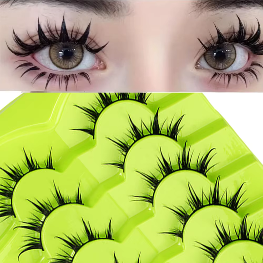 7 paires de cils Manga de poupée cils japonais appliqués Anime Manhua cils WetCosplay maquillage fau