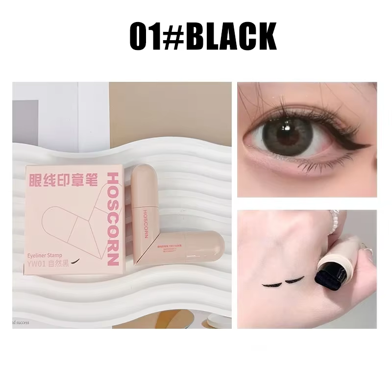Tampon Eyeliner intégré paresseux, double tête, rotatif, contour précis, durable, étanche, séchage r