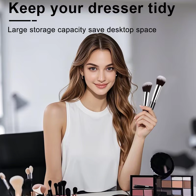 Ensemble professionnel de 14 pinceaux de maquillage doux et moelleux pour fond de teint, fard à paup