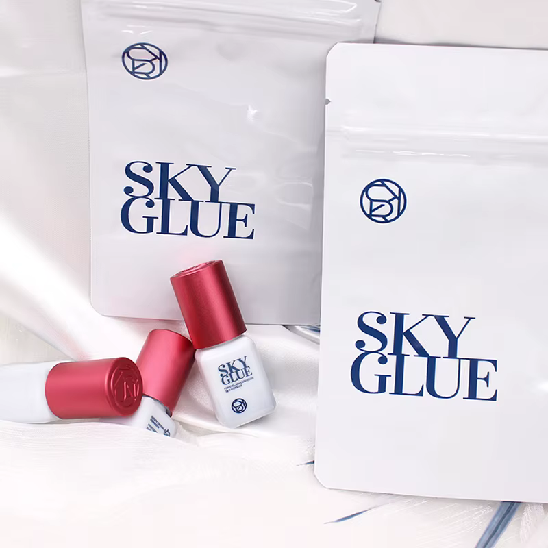 3 bouteilles SKY S + colle faux cils Extension fournitures corée 5ml noir rouge bleu capuchon beauté
