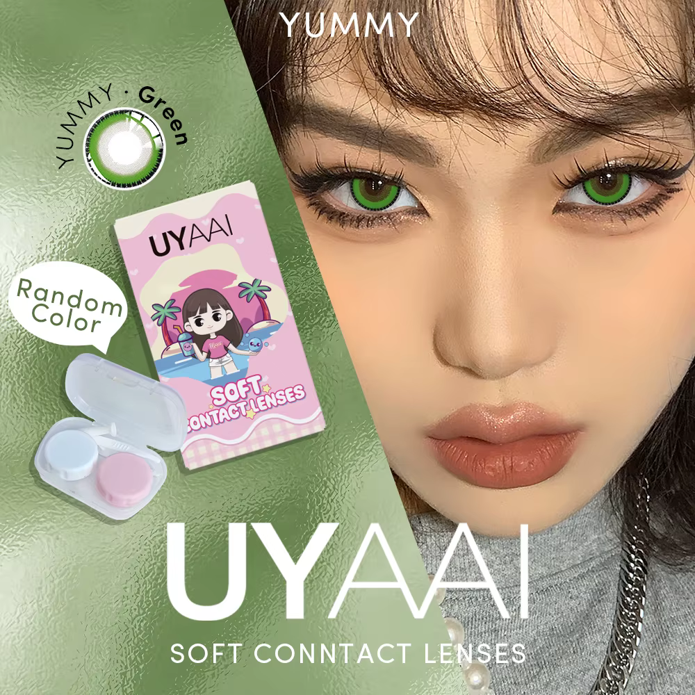 UYAAI-Lentilles de Contact de Couleur Naturelle, 2 Pièces, Vertes, BLANC ateur de beauté, Document d