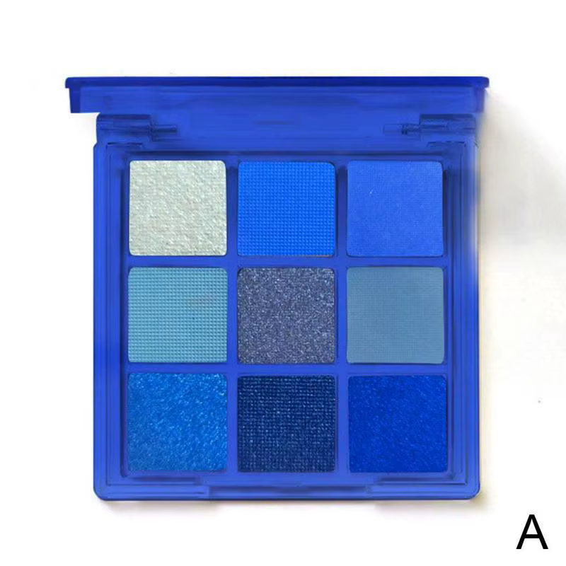 Palette de maquillage pour les yeux 9 couleurs, effet bleu sang, fini mat, palette diamant bleu jaun