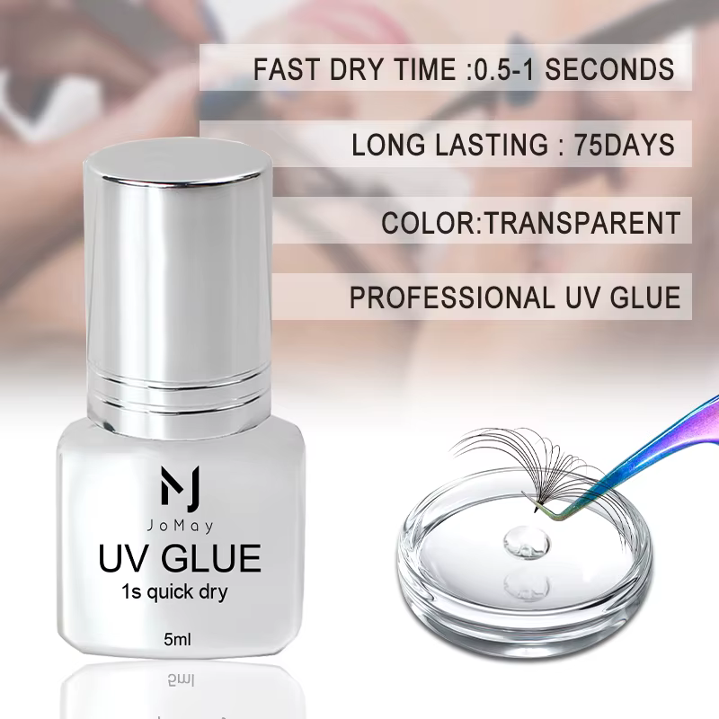 JOMAY 5ml cils adhésif 1s pour colle UV rétention longue durée 75 jours avec lampe UV colle pour Ext