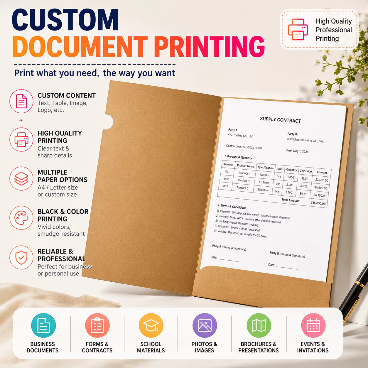 Impression de fichiers personnalisés DIY - Personnalisé pour vos documents d'entreprise |   Nous vou