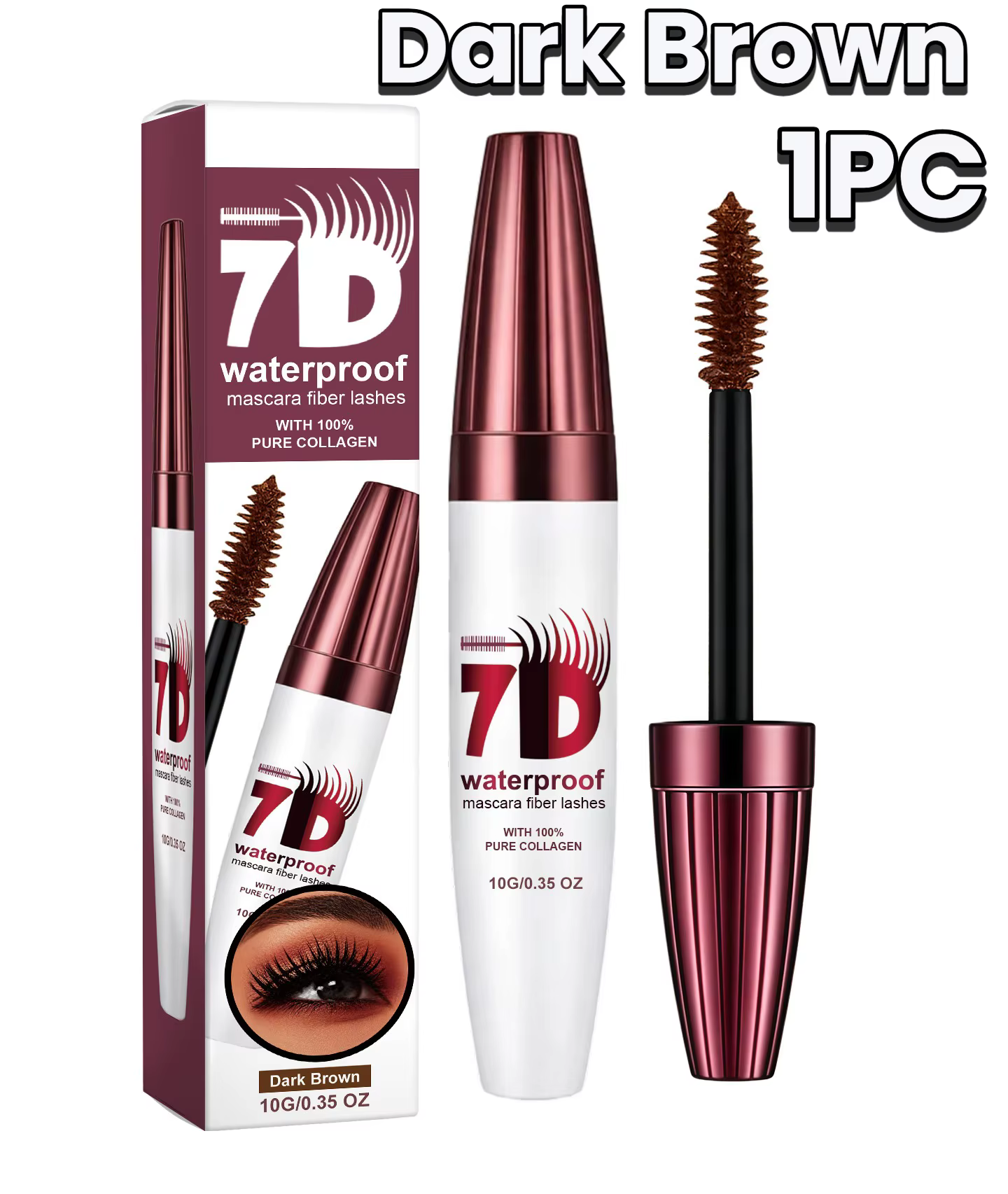 Mascara noir 7D pour un volume multidimensionnel, extension de cils en fibres de soie, imperméable, 
