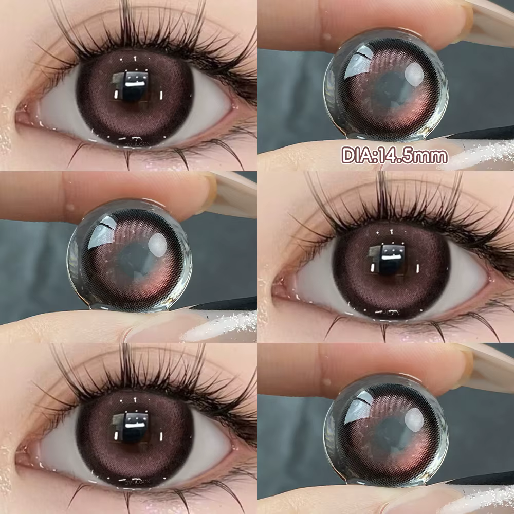 OVOLOOK-2pcs/paire beauté élèves rose lentilles de Contact pour les yeux nouvelle couleur naturelle