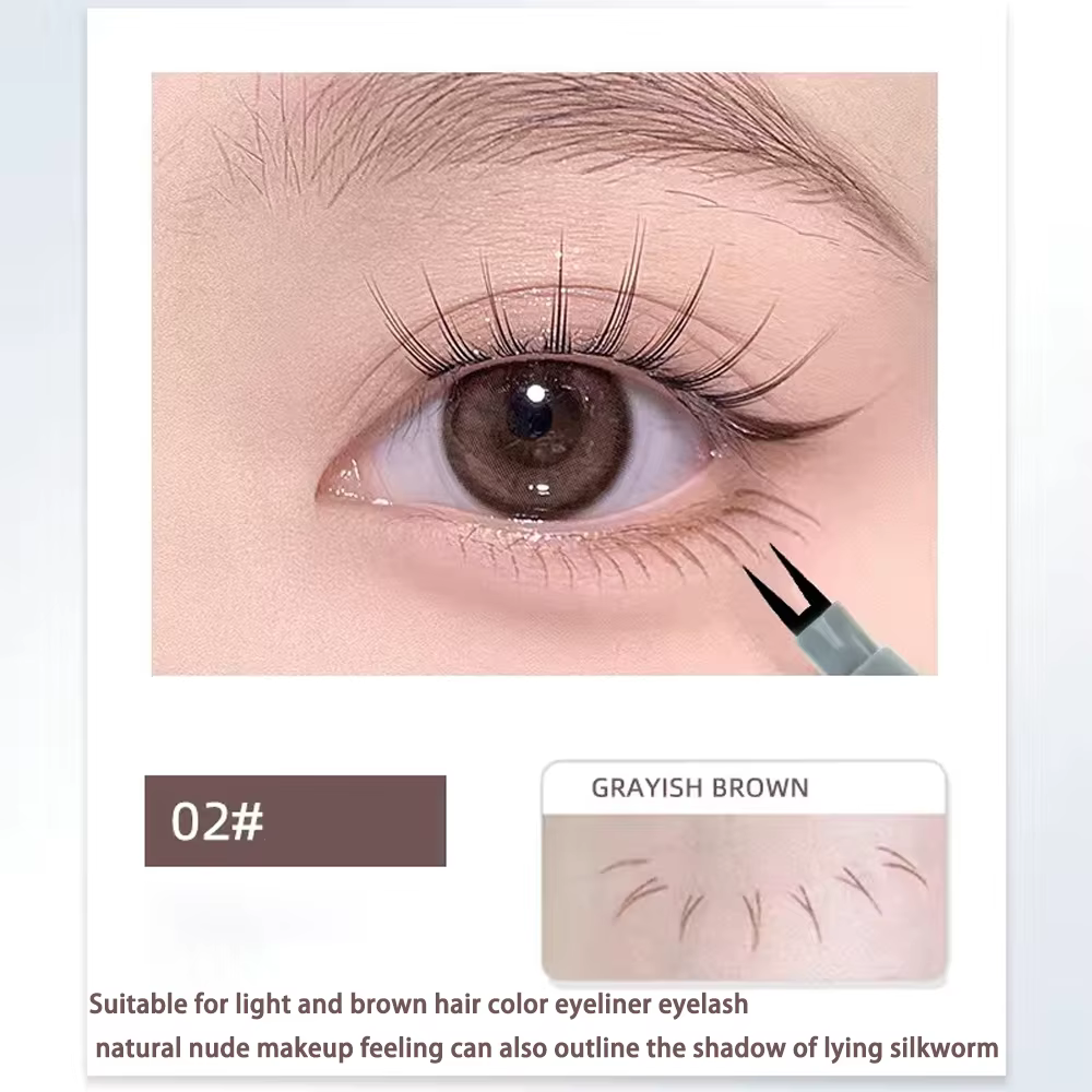 Eyeliner à Double griffe, stylo liquide extrêmement fin à deux griffes pour cils inférieurs, impermé