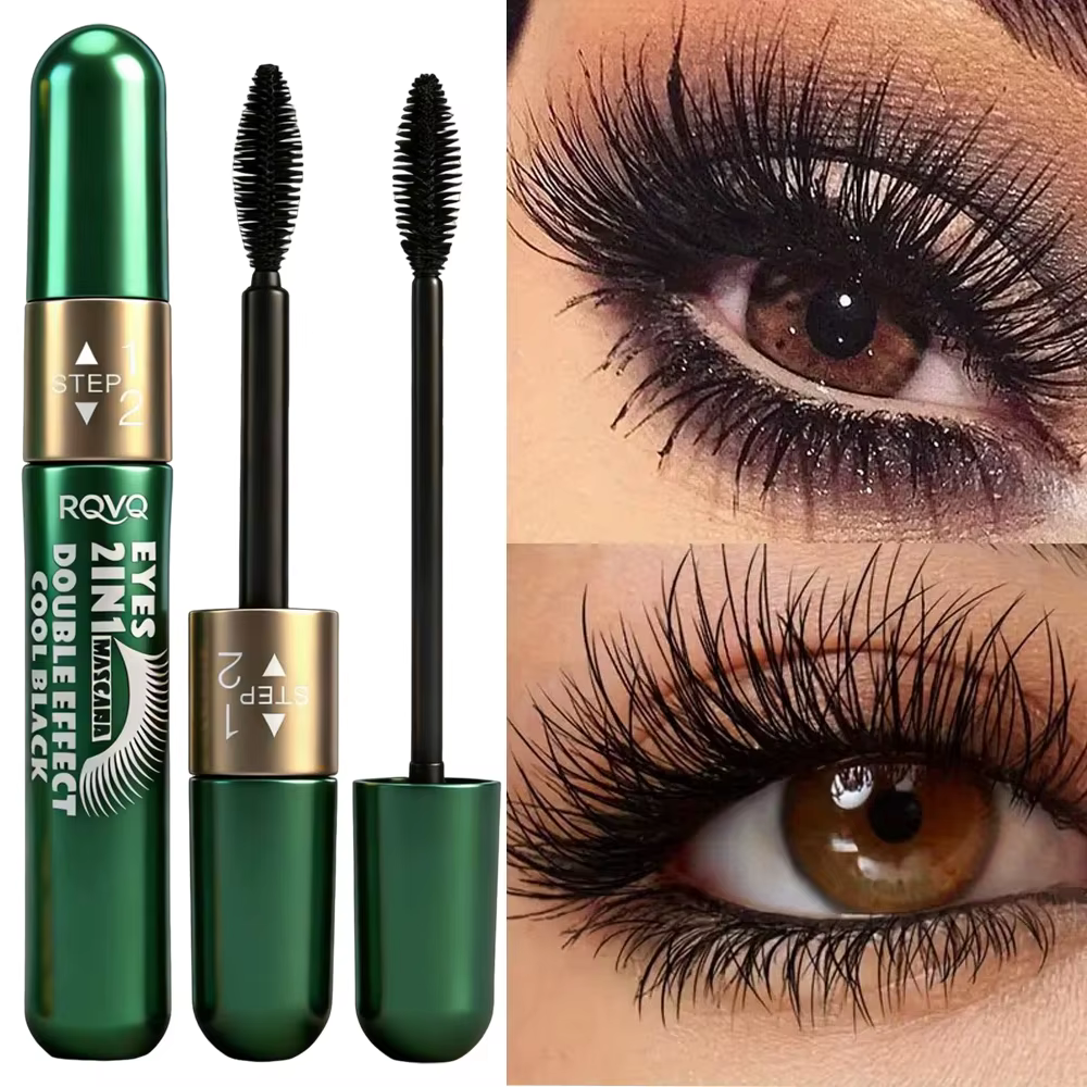 Mascara imperméable 2 en 1, mascara anti-taches, non gras, longue durée, curling