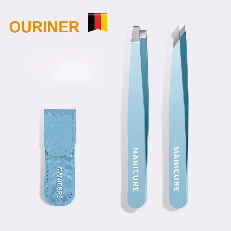 EyeblogugTweezer-Pince à épiler inclinée en acier inoxydable, extracteur de poils fins, pinces à sou